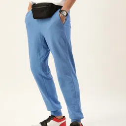 Kook N Keech Men Blue Solid Pure Cotton Joggers-picture-22