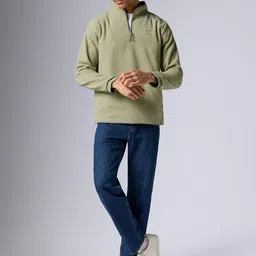 XYXX Men Regular Fit Solid Grey IntelliLuxe Jet-Setter Half-Zip Sweatshirt image 4