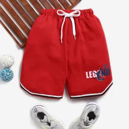 Here&Now X Game Begins Boys Typography Printed Pure Cotton Sports Shorts-picture-22