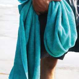 Heelium Set of 2 Teal Solid 600GSM Quick Absorbent Super Soft Bamboo Bath Towels image 5