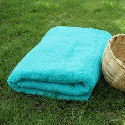 Heelium Set of 2 Teal Solid 600GSM Quick Absorbent Super Soft Bamboo Bath Towels image 3