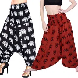 icare Printed Cotton Women Harem Pants-picture-20
