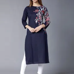 vishudh Women Solid Pure Cotton Straight Kurta-picture-13