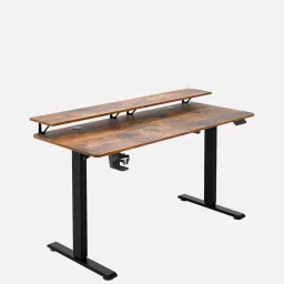 green soul Gt Elevate Electric Height Adjustable Table In Antique Wood Finish image 3