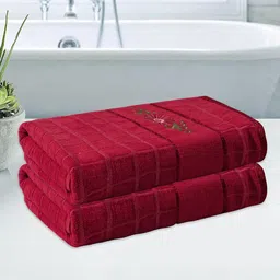 Myntra Elegant Homes Red 2 Cotton 260 GSM Bath Towel-image-79