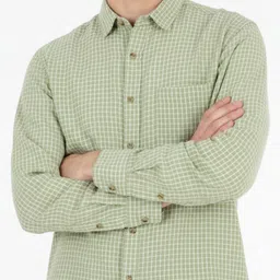 glitchez Checked Spread Collar Relaxed Fit Pure Cotton Casual Shirt image 5