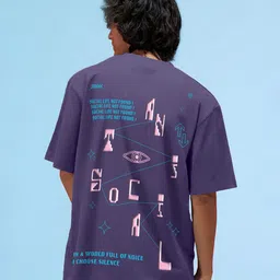 VEIRDO Oversized Graphic Puff Printed Drop-Shoulder Sleeves Pure Cotton T-Shirt-picture-20