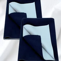 GRISHVA 2 Pieces Navy Blue Cotton Water Resistant Mattress Protectors-image-6