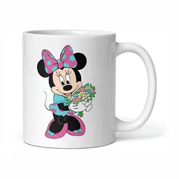 Mr UVD White & Blue Minnie Mouse Printed Ceramic Glossy Mug image 4