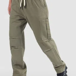 Beyoung Men Sage Green Double Pleated Cargo Pants-picture-25