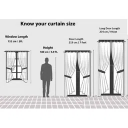 BELLA TRUE Yellow & Cream-Coloured 2 Pieces Black Out Window Curtains image 2