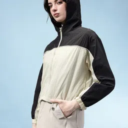 glitchez Colourblocked Crop Bomber Jacket image 3