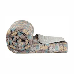 bsb home Brown & Blue Ethnic Motifs AC Room 400 GSM Double Bed Quilt- 220 x 230 cm-picture-32