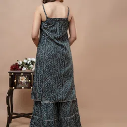 Shedika Bandhani Printed Shoulder Straps Straight Kurta With Sharara image 4