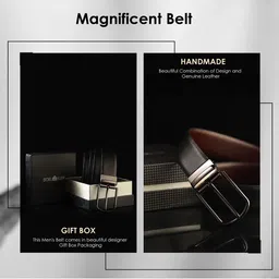 JND Men Leather Reversible Formal Belt image 3