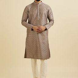 Manyavar Men Embroidered Regular Sequinned Kurta with Pyjamas-picture-43