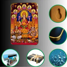 SHRI KHATU SHYAM CREATION Gold-Toned & Red 1 Pieces MDF Wall Photo Frames image 2