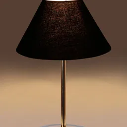 Devansh Black Textured Wood Contemporary Frusturical Shaped Table Lamp image 2