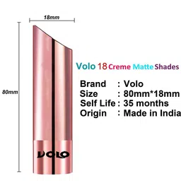 VOLO Set Of 3 Creme Matte Lipstick - 3.5 g Each - Coral 635 - Plum 636 - Chocolate 639 image 5