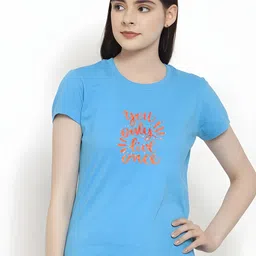 SZN Women Typography Printed Round Neck Cotton T-shirt-image-44