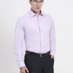 JADE BLUE Men Textured Spread Collar Cotton Formal Regular Fit Shirt image 5