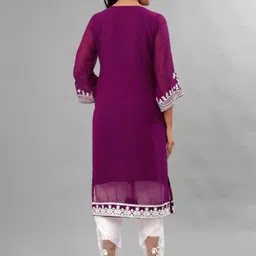 snizvi Women Embroidered Regular Kurta with Palazzos image 3
