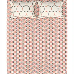 Portico Fusion 144 TC Cotton Pink Double Size Bedsheet With 2 Pillow Covers image 4