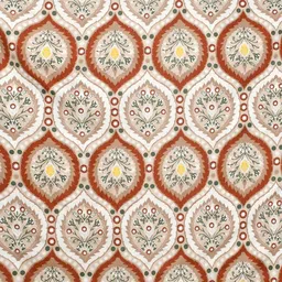 GEET CREATIONS Cream-Coloured & Brown Ethnic Motifs 210 TC Queen Bedsheet with 2 Pillow Covers image 3