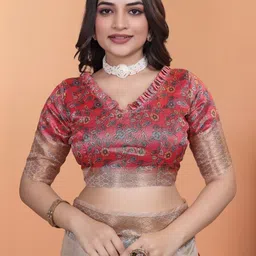 ABC ANY BUDY CLEAN Ethnic Motifs Silk Blend Heavy Work Saree image 4