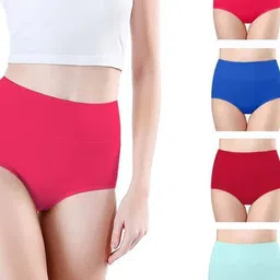 ORLIZEA Pack of 4 Women High-Rise Cotton Blend Hipster Briefs-picture-16