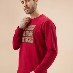 Status Quo Men Chest Rubber Typography Printed Full Sleeve Round Neck Fleece Sweatshirt image 3