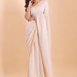 BLOUSON Women Striped Jamdani Saree-picture-49