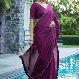 GHAN SALS Embellished Sequinned Baluchari Saree-picture-13