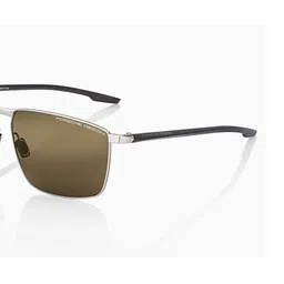 PORSCHE DESIGN Men Brown Lens & Silver-Toned Square Sunglasses with image 2