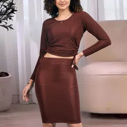 DressBerry Round Neck Top With Skirts Co-Ords-picture-29
