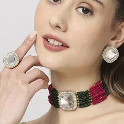 fabula Kundan Studded & Beaded Jewellery Set-picture-32
