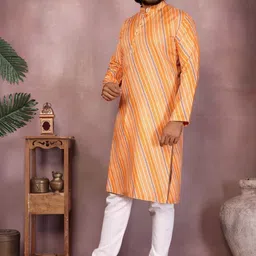 SHREE GEL AMBE FABRIC Men Printed Regular Pure Cotton Kurta with Pyjamas image 2