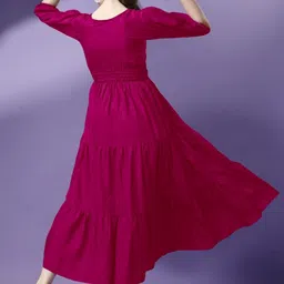 Jash Creation Women Polyester Fit and Flare Dresses image 2