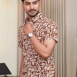 Mast & Harbour Abstract Printed Short Sleeves Spread Collar Cotton Shirt image 4