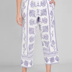 AKKRITI BY PANTALOONS Women Printed Straight Fit Mid-Rise Trousers-image-75