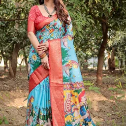 MAHARANI COUTURE Ethnic Motifs Printed Woven Design Border Pure Cotton Jamdani Saree-picture-24