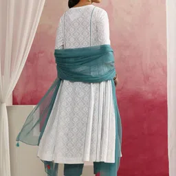 Khushal K Women Pleated Kurta with Palazzos & With Dupatta image 2