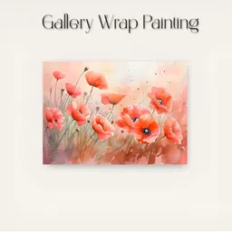 Artsense Peach Coloured & Green Floral Printed Canvas Wall Art image 5