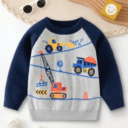 YK Boys Conversational Self-Design Raglan Sleeves Pullover-image-60