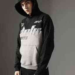 FCUK Colourblocked Hooded Knitted Sweatshirt image 5