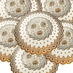 LaVichitra Gold Pack of 6 PVC Round Table Placemat image 4