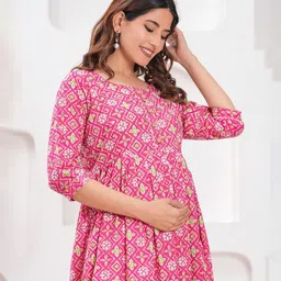 BAESD Floral Print Maternity Midi Dress image 4