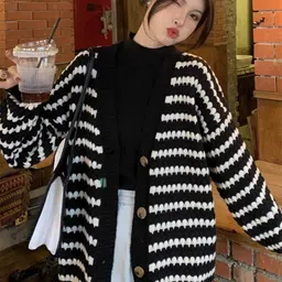 StyleCast Women Striped V-Neck Long Sleeve Cardigan-picture-20