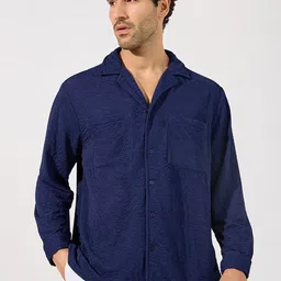 Styli Men Cuban Collar Textured Relaxed Fit Casual Shirt-picture-18