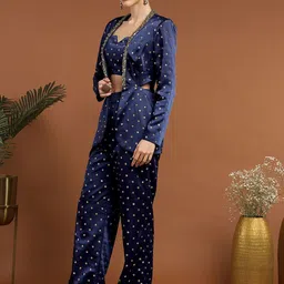 RIRASA Embroidered Top, Jacket With Trousers Co-Ords image 3